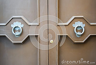 Details of an ancient Italian door. Stock Photo