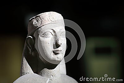 Details ancient sculpture of woman Stock Photo