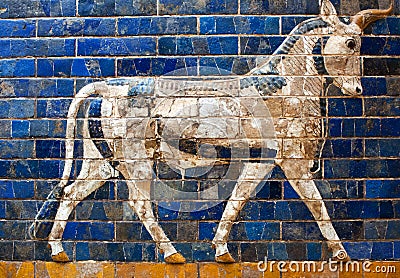 Details of the Babylonian Ischtar Tor Stock Photo