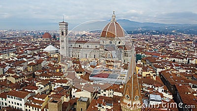 Details of the Cattedrale di Santa Maria del Fiore in Florence Italy Editorial Stock Photo