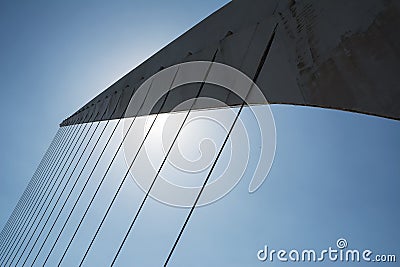 Details of cords del puente de la mujer Woman Bridge in Buenos Editorial Stock Photo