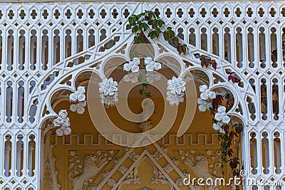 Details of Cottage Palace in Alexandria park, Petergof, Russia Editorial Stock Photo