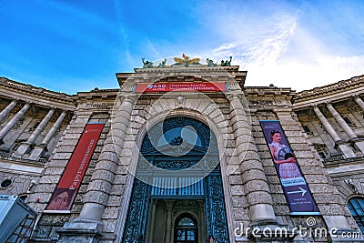 Details of the facade of the Hofburg Palace with Heldenplatz in Vienna Editorial Stock Photo