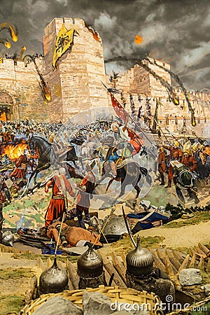 Details of the final assault of Constantinople Editorial Stock Photo