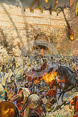 Details of the final assault of Constantinople Stock Photo