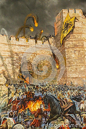 Details of the final assault of Constantinople Stock Photo