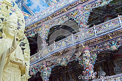 Details of fine arts at Buddhist temple Stock Photo