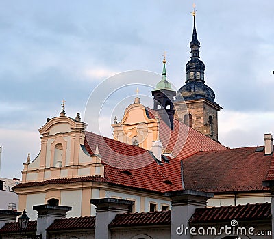 Franciscan monastery with the Church of the Assumption of the Virgin Mary, city of Pilsen, Czech Republic Stock Photo