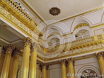 Details of the gold interior in the hermitage palace Saint Peterburg Editorial Stock Photo