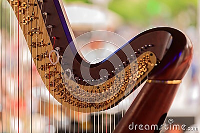 Details of harp Stock Photo