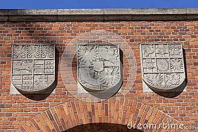 Details of Heraldic Gate to Wawel Royal Castle Krakow, Poland Stock Photo