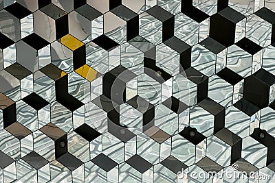 Details of hexagonal glass roof of Concert Hall, Reykjavik Stock Photo