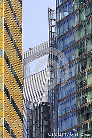 Details of high-rise buildings in Shanghai Stock Photo