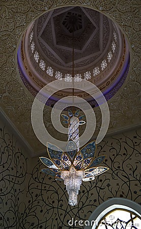 Details of Interior to Sheikh Zayed Mosque, Abu-Dhabi, UAE Editorial Stock Photo