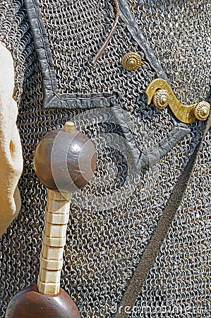 Details of a military suit of an ancient Roman soldier Stock Photo