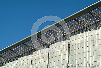 Details of modern facade of ecological building Stock Photo