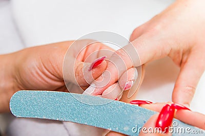 Details of nail polishing Stock Photo