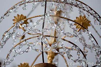 Details of old crystal chandelier lamp Stock Photo