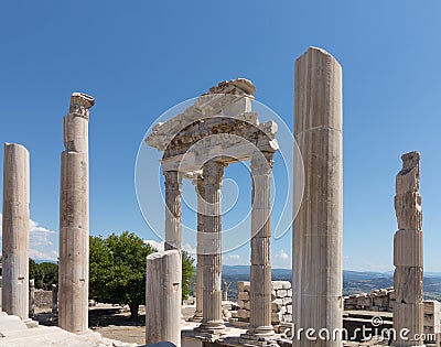 Details of the old ruins at Pergamum Stock Photo