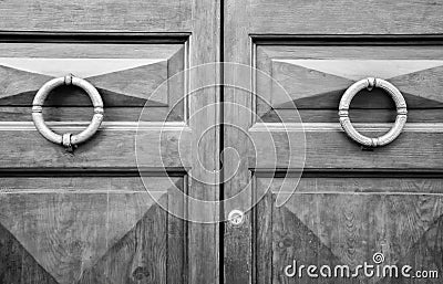 Details of an old wooden door. Stock Photo