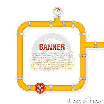 Details pipes different types collection of water tube industry gas valve construction. Vector illustration. Vector Illustration