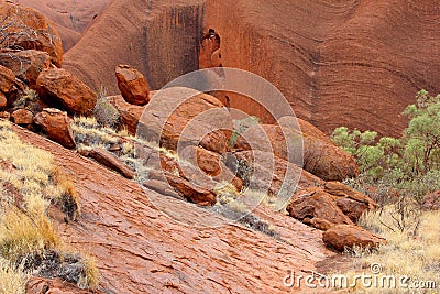 Details, rocks and structures of Uluru Ayers Rock Editorial Stock Photo