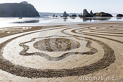 Details in the sand art Editorial Stock Photo