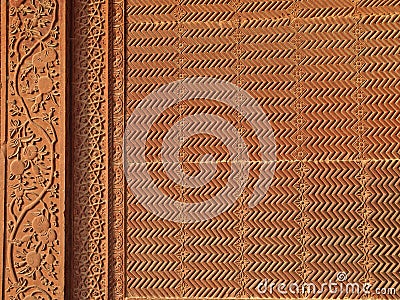 Details of sandstone carving at Fatehpur Sikri Stock Photo