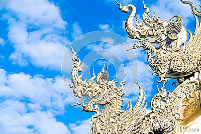Details of Thai Buddist temple roof Stock Photo