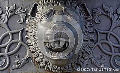 Details of Tsar Pushka King Cannon in Moscow Kremlin Stock Photo