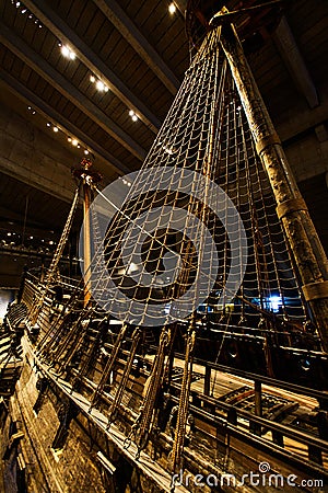 Details of Vasa ship at Vasa Museum in Stockholm Editorial Stock Photo