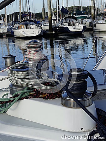 Sailing boat details Stock Photo