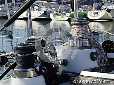 Sailing boat details Stock Photo