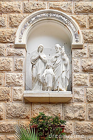 Detal of St. Joseph Church facade in Nazareth, Israel Stock Photo