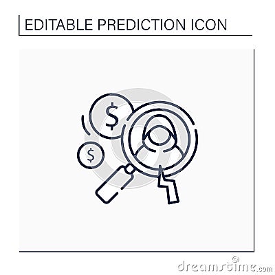 Detecting fraud line icon Vector Illustration