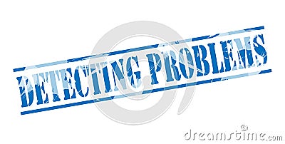 Detecting problems blue stamp Stock Photo