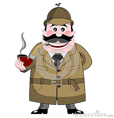 Detective Cartoon Illustration