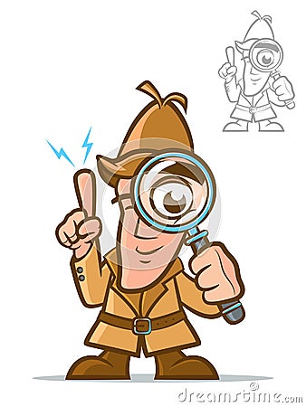 Detective Cartoon Character Vector Illustration