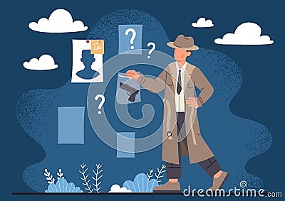 Detective crime investigation Vector Illustration