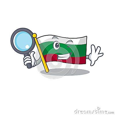 Detective flag bulgarian isolated in the character Vector Illustration