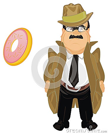 Detective and food Stock Photo
