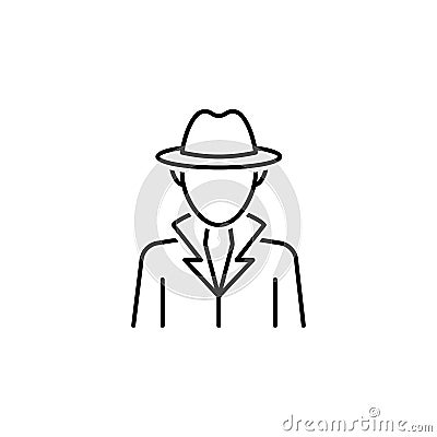 Detective icon. Element of legal services thin line icon Vector Illustration