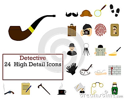Detective Icon Set Vector Illustration