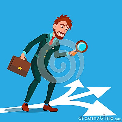 Detective Investigating, Searching Clues Cartoon Vector Character Vector Illustration