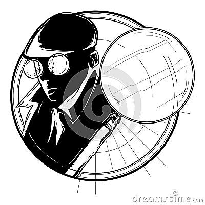 Detective service logo Vector Illustration