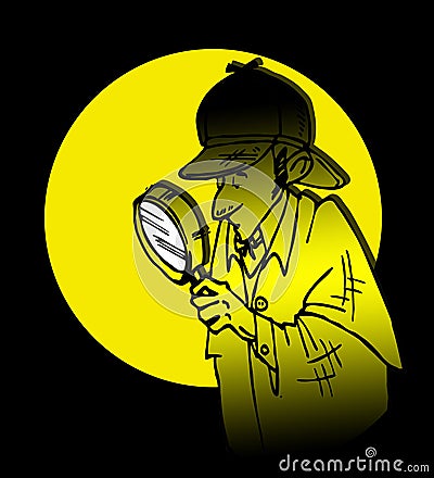 Detective Sherlock Holmes Cartoon Stock Photo
