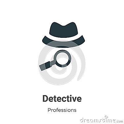 Detective vector icon on white background. Flat vector detective icon symbol sign from modern professions collection for mobile Vector Illustration