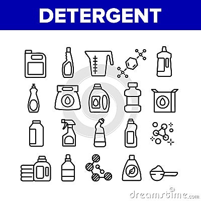 Detergent Cleaning Collection Icons Set Vector Vector Illustration