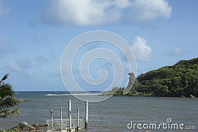 Deteriorated boat ramp in Guam Stock Photo