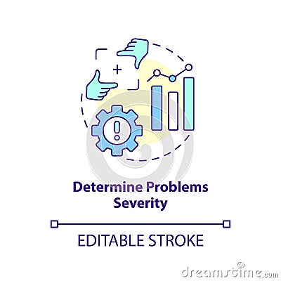 Determine problems severity concept icon Vector Illustration